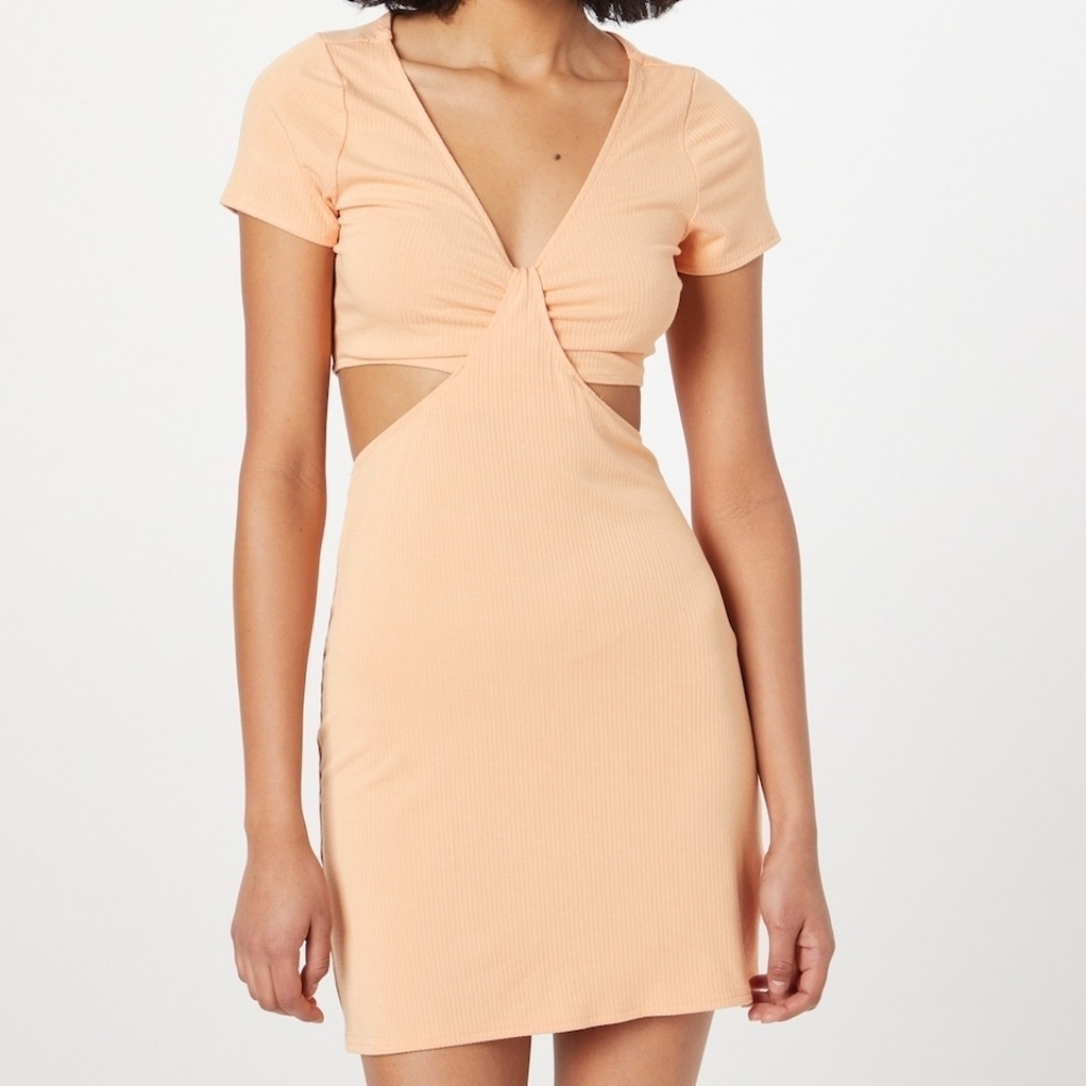 Abercrombie & Fitch Cutout Minidress, Color Light Orange Size M